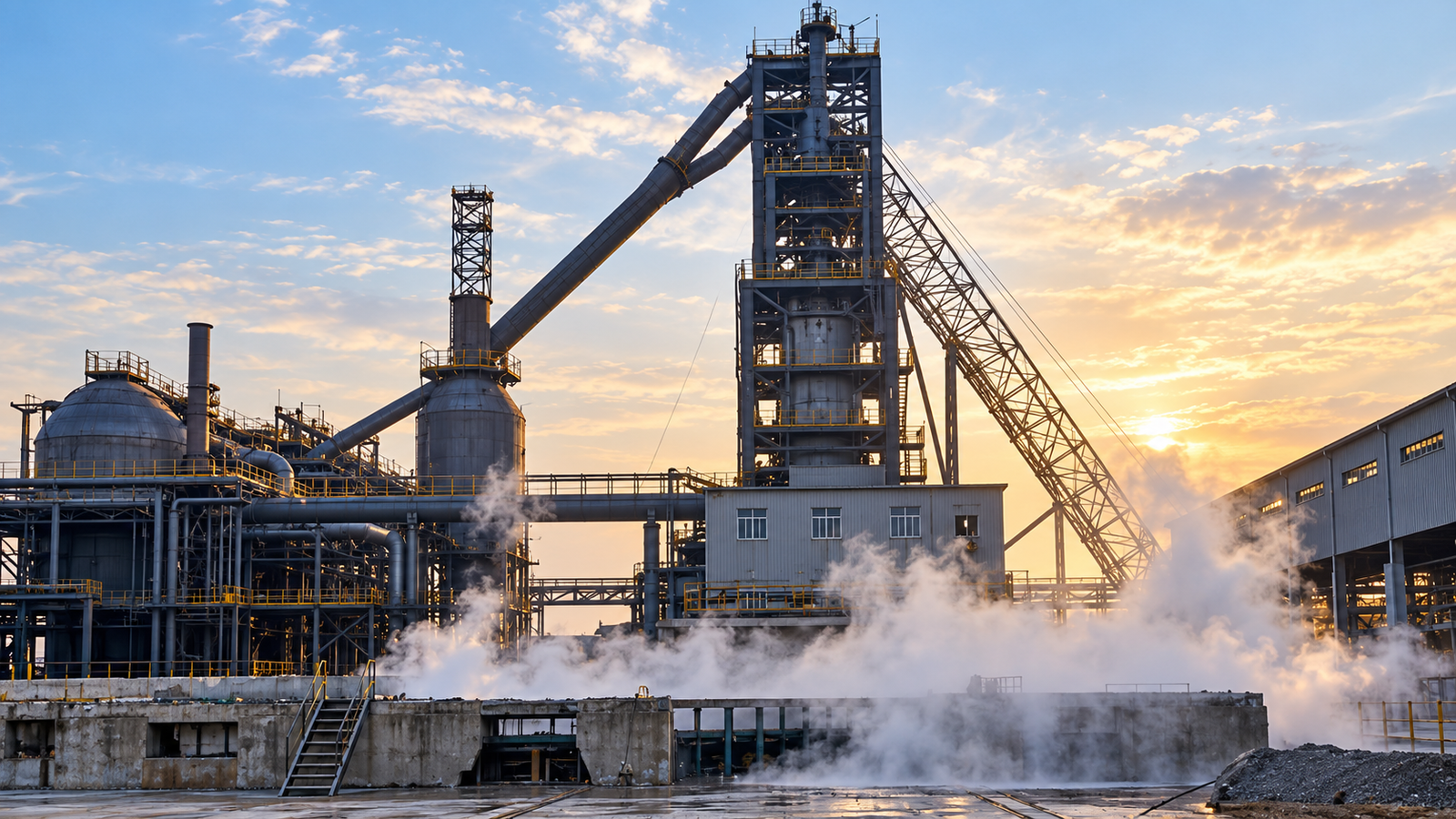 Ferroalloy production equipment in the manufacturing facility